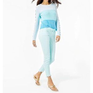 Lilly Pulitzer Crop Denim Jean Turquoise Size 10